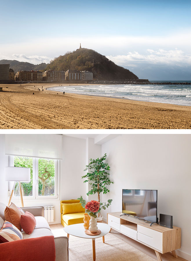 Hébergements sur la plage de Zurriola à Donostia